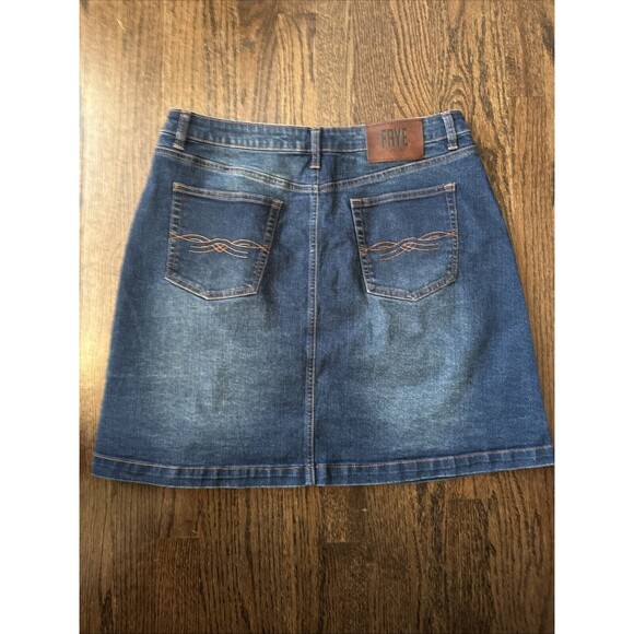 Frye Denim Jean Skirt Culver Wash Button Down Size 16 Light Wash Western Cowgirl - Picture 6 of 9